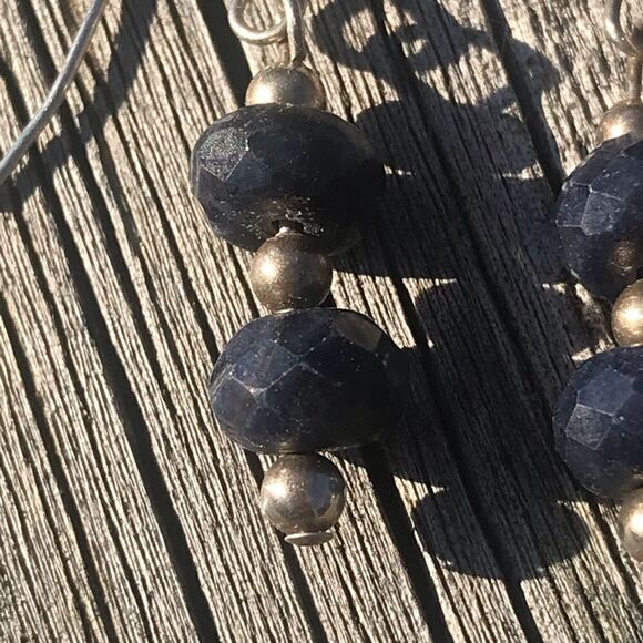 Sapphire and Sterling Silver Eaarrings, NWT, 1.5” - Picture 3 of 3